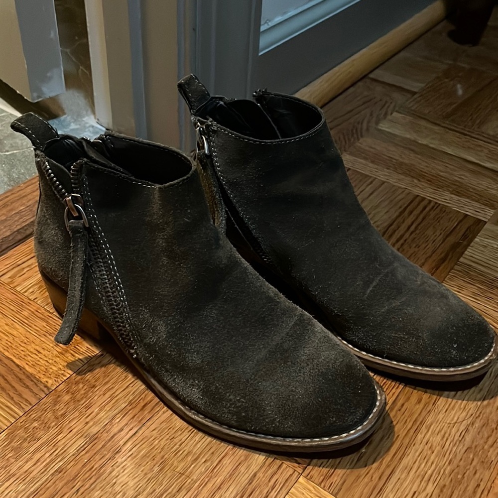Dark Gray Round Toe Dolce Vita Zip Booties